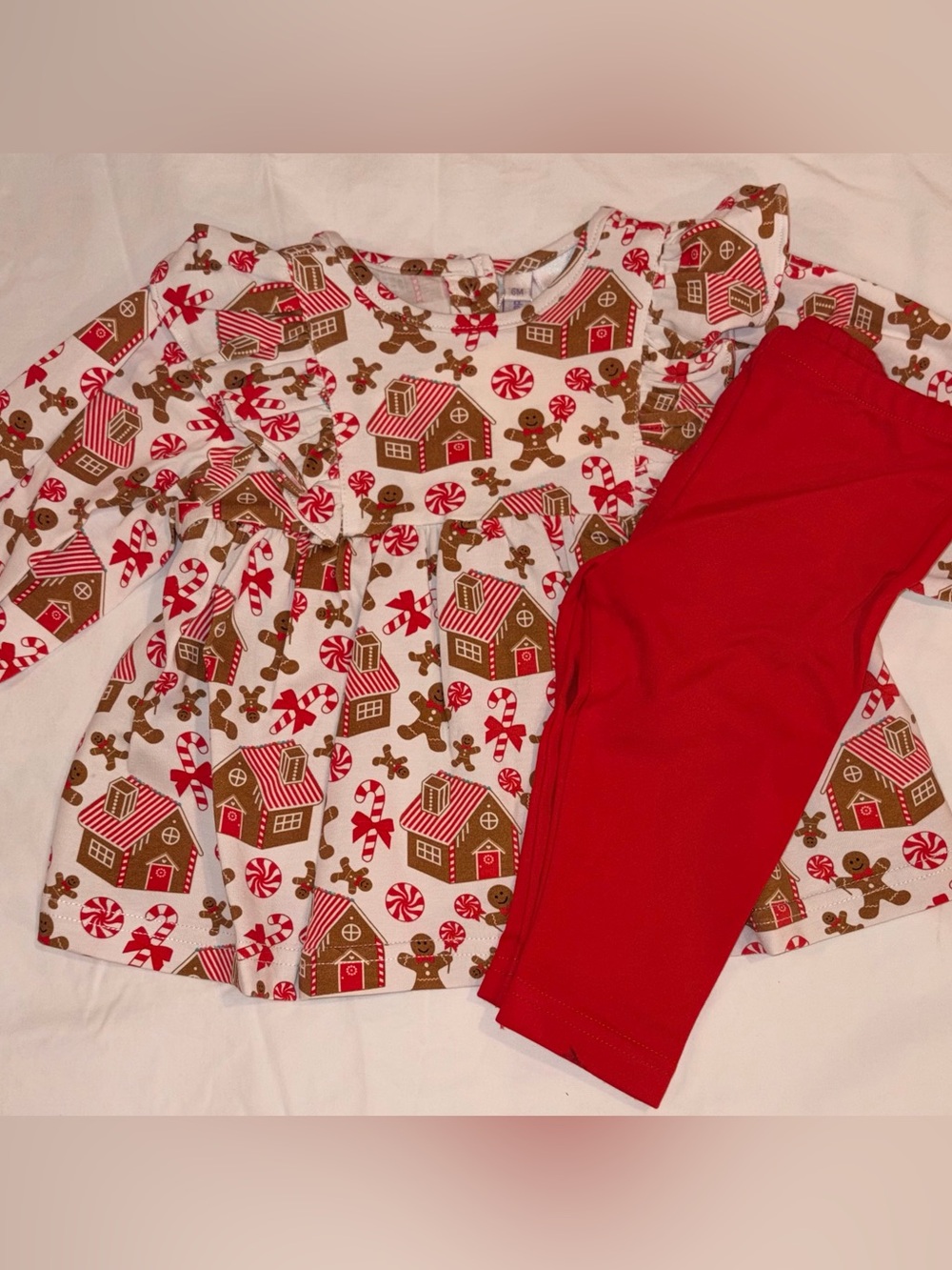 Rachel Riley Gingerbread set with red bottoms sz 6 months NWT